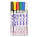 Marvy Uchida DecoColor Paint Markers, Extra Fine Tip, Assorted, 6/Pack (72112)