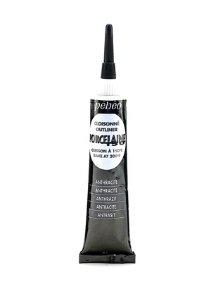 Pebeo Porcelaine 150 China Paint Outliners Anthracite Black 20 Ml [Pack Of 3] (3PK-036-006)