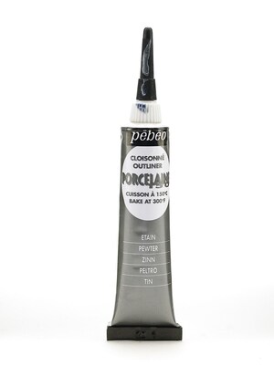 Pebeo Porcelaine 150 China Paint Outliners Pewter 20 Ml [Pack Of 3] (3PK-036-010)