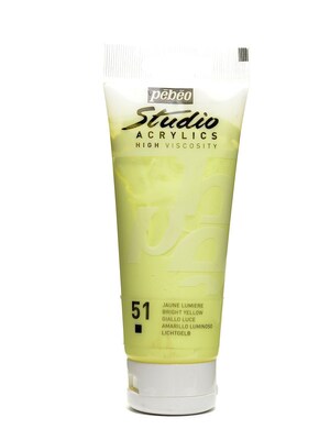 Pebeo Studio Acrylic Paint Bright Yellow 100 Ml [Pack Of 3] (3PK-831-051)