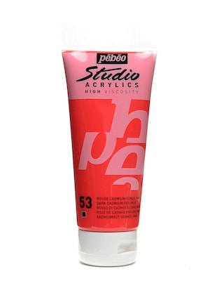 Pebeo Studio Acrylic Paint Dark Cadmium Red Hue 100 Ml [Pack Of 3] (3PK-831-053)