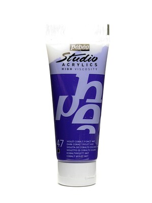 Pebeo Studio Acrylic Paint Dark Cobalt Violet Hue 100 Ml [Pack Of 3] (3PK-831-047)