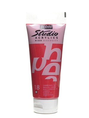 Pebeo Studio Acrylic Paint Napthol Carmine 100 Ml [Pack Of 3] (3PK-831-018)