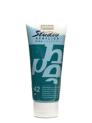 Pebeo Studio Acrylic Paint Phthalocyanine Emerald 100 Ml [Pack Of 3] (3PK-831-042)