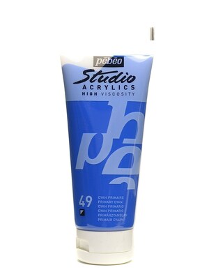 Pebeo Studio Acrylic Paint Primary Cyan 100 Ml [Pack Of 3] (3PK-831-049)