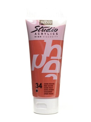 Pebeo Studio Acrylic Paint Red Ochre 100 Ml [Pack Of 3] (3PK-831-034)