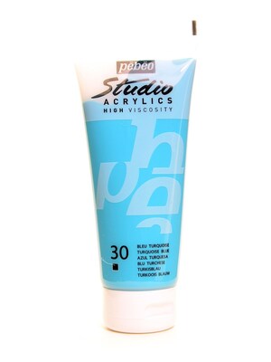 Pebeo Studio Acrylic Paint Turquoise Blue 100 Ml [Pack Of 3] (3PK-831-030)