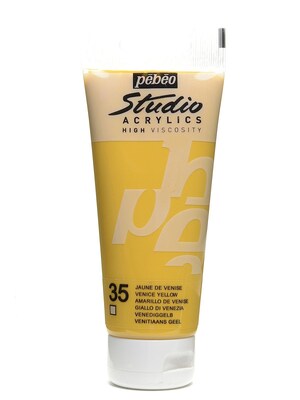 Pebeo Studio Acrylic Paint Venice Yellow 100 Ml [Pack Of 3] (3PK-831-035)