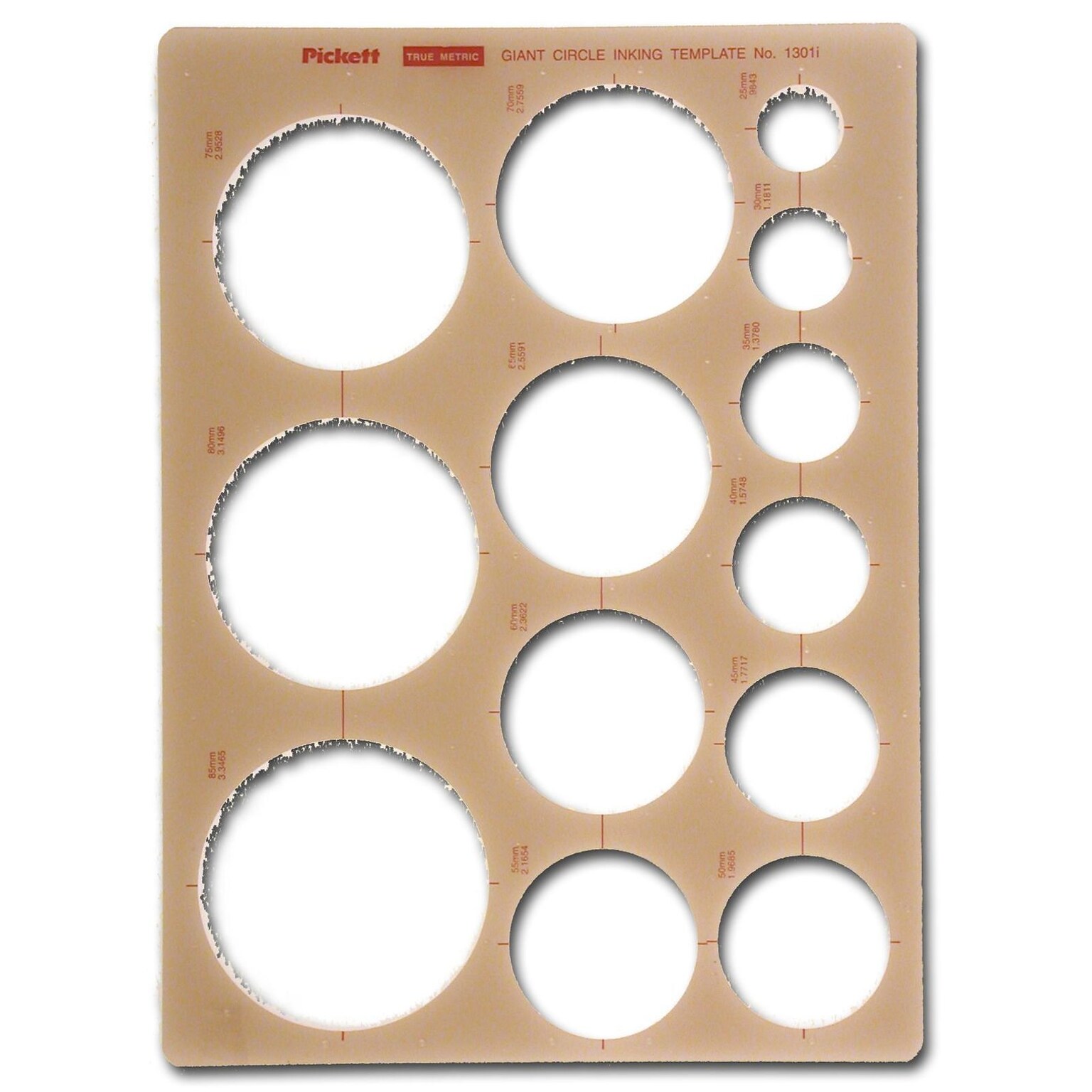 Pickett General Purpose Drafting Templates Giant Metric Circles (1301-I)