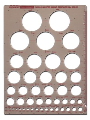 Pickett General Purpose Drafting Templates Metric Circle Master (1304-I)