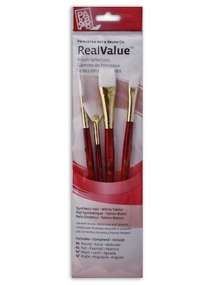 Princeton Real Value Series 9000 Red Short Handled Brush Sets 9120 Set Of 4 (9120)