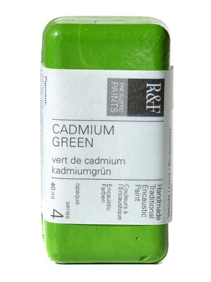 R  And  F Handmade Paints Encaustic Paint Cadmium Green 40 Ml [Pack Of 2] (2PK-1049)