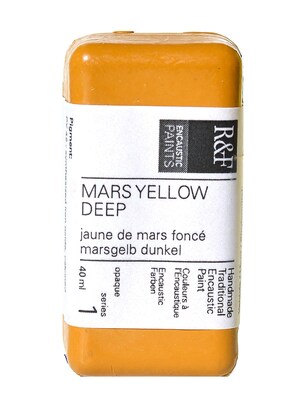 R  And  F Handmade Paints Encaustic Paint Mars Yellow Deep 40 Ml [Pack Of 2] (2PK-1017)