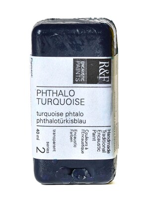 R  And  F Handmade Paints Encaustic Paint Phthalo Turquoise 40 Ml [Pack Of 2] (2PK-1023)