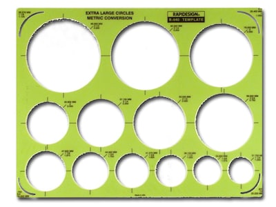 Rapidesign Circle Drafting Templates Extra Large Circles (R440)