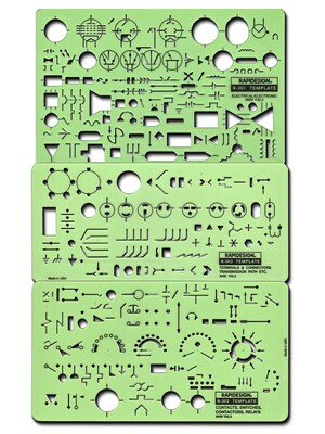 Rapidesign Electrical Drafting And Design Templates Electrical/Electronic, 3/Set (46381)