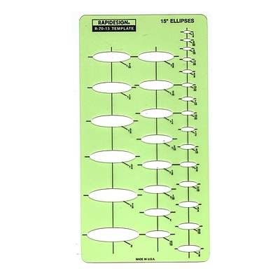 Rapidesign Ellipses Drafting Templates Ellipse 15 Degree To 60 Degree Pack Of 10 (R70S)