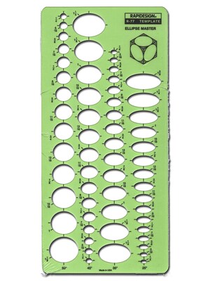 Rapidesign Ellipses Drafting Templates Ellipse Master 25% - 60% Each (R77)