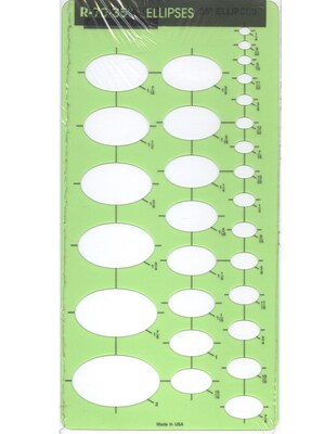 Rapidesign Ellipses Drafting Templates Individual Ellipse Series 35 Degrees Each (R70-35)