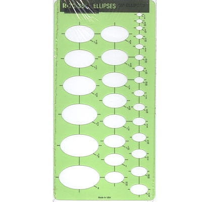 Rapidesign Ellipses Drafting Templates Individual Ellipse Series 35 Degrees Each (R70-35)