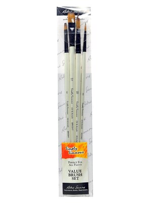 Robert Simmons Simply Simmons Long Handle Brush Sets Synthetic Set Of 4 (255410001)