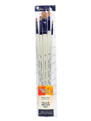 Robert Simmons Simply Simmons Long Handle Brush Sets Synthetic Set Of 5 (255510001)