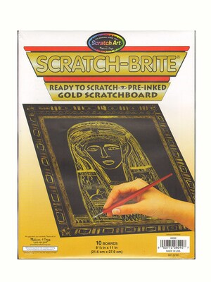 Scratch Art Scratch-Brite Scratchboard Gold Pack Of 10 (8092)