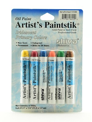 Shiva Artist'S Paintstik Oil Color Sets Iridescent Primary Colors Set Set Of 6 (121300)