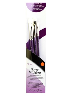 Silver Brush Silver Scrubbers Ss-155 Oval/Filbert Set Of 3 (SS-155)