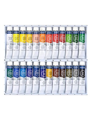 Staedtler Acrylic Paints, Assorted Colors, Set Of 24 (8500 C24A6)