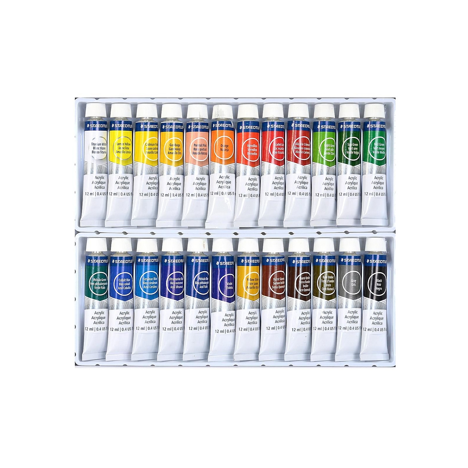 Staedtler Acrylic Paints, Assorted Colors, Set Of 24 (8500 C24A6)