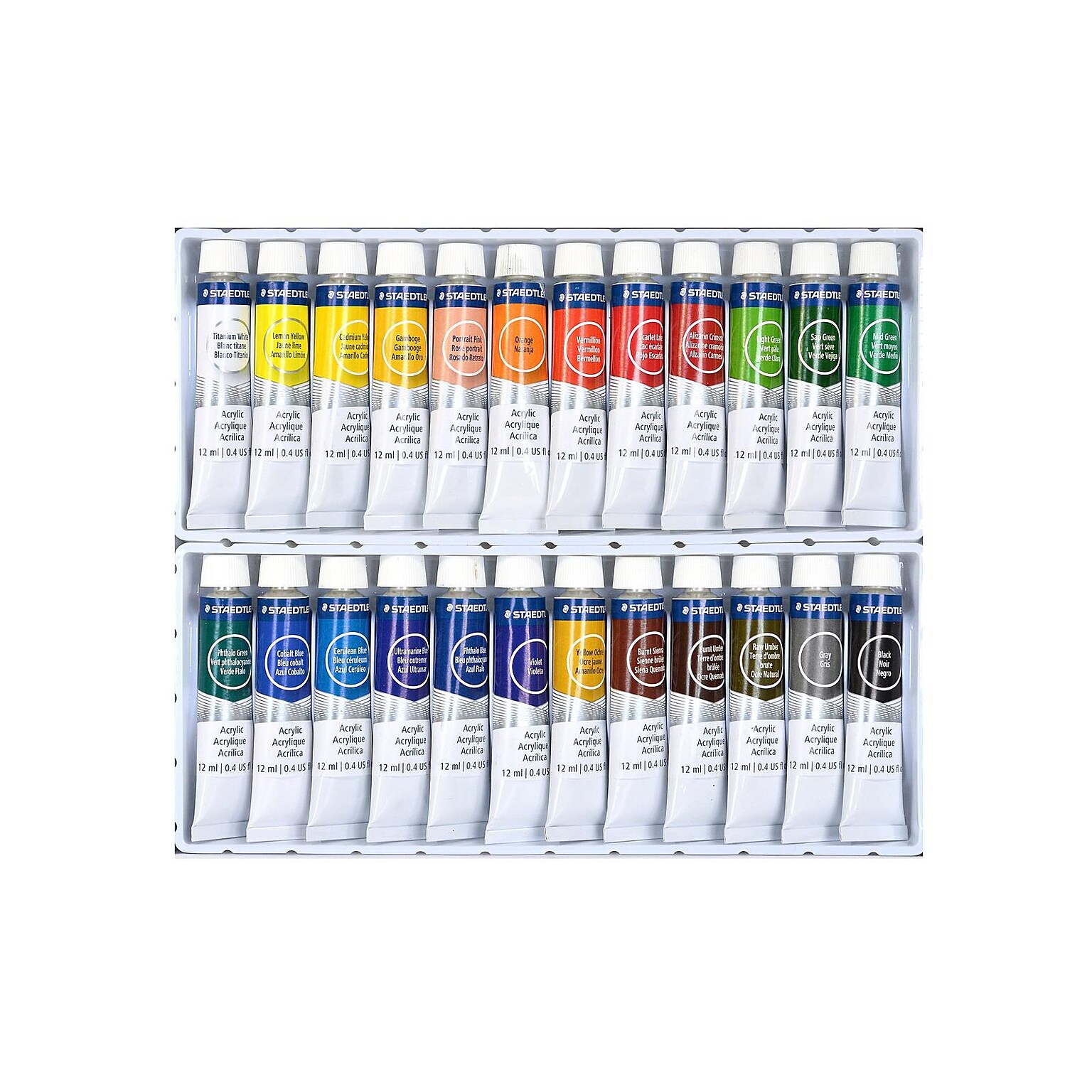 Staedtler Acrylic Paints, Assorted Colors, Set Of 24 (8500 C24A6)