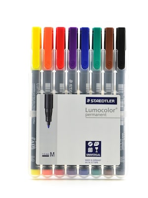 Staedtler Lumocolor Permanent Overhead Projection Markers, Medium Tip, Assorted, 8/Pack (63920)