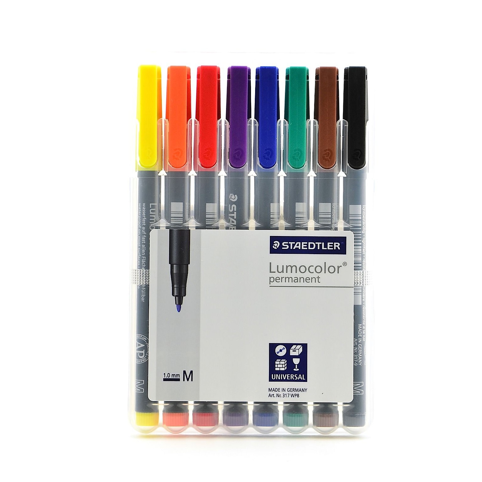 Staedtler Lumocolor Permanent Overhead Projection Markers, Medium Tip, Assorted, 8/Pack (63920)