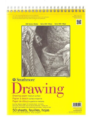 Strathmore 300 Series Drawing Paper Pads 11 x 14, Pack Of 2 (2PK-340-11-1)