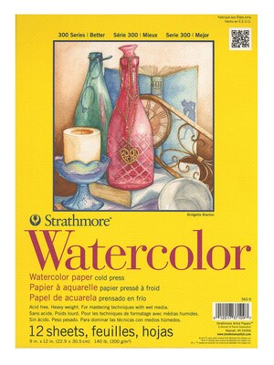 Strathmore 300 Series Watercolor Paper 9 In. X 12 In. Pad Of 12 Wire Bound [Pack Of 2] (2PK-360-9-1)