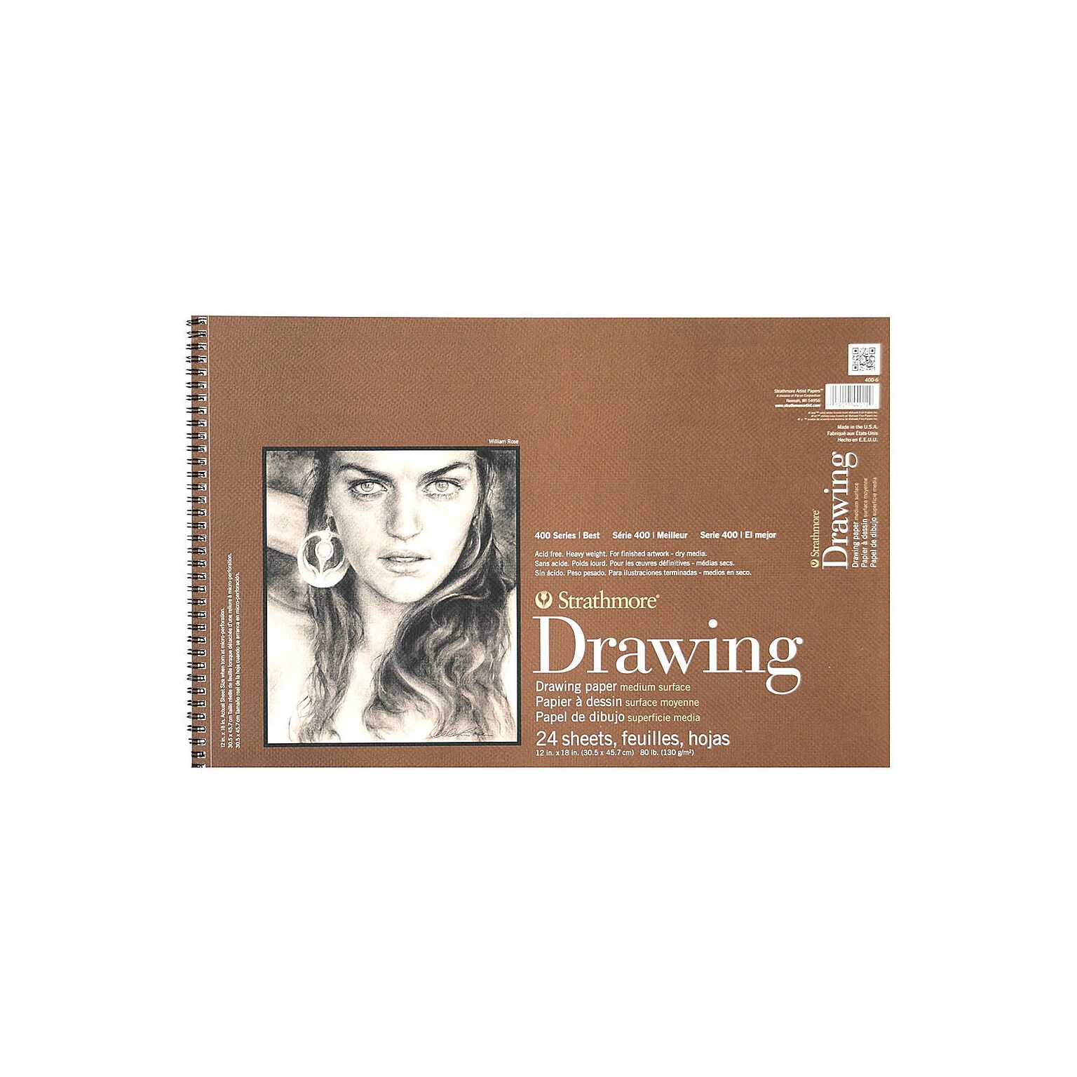 Strathmore 400 Series 12 x 18 Drawing Sketch Pad, 24 Sheets/Pad (53499)