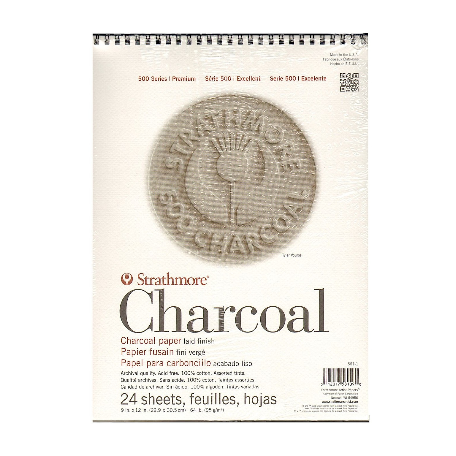 Strathmore 500 Series 9 x 12 Charcoal Sketch Pad, 24 Sheets/Pad (19431)