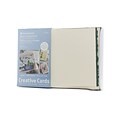 Strathmore Blank Greeting Cards With Envelopes White With Green Deckle Pack Of 50 (105-280-1)