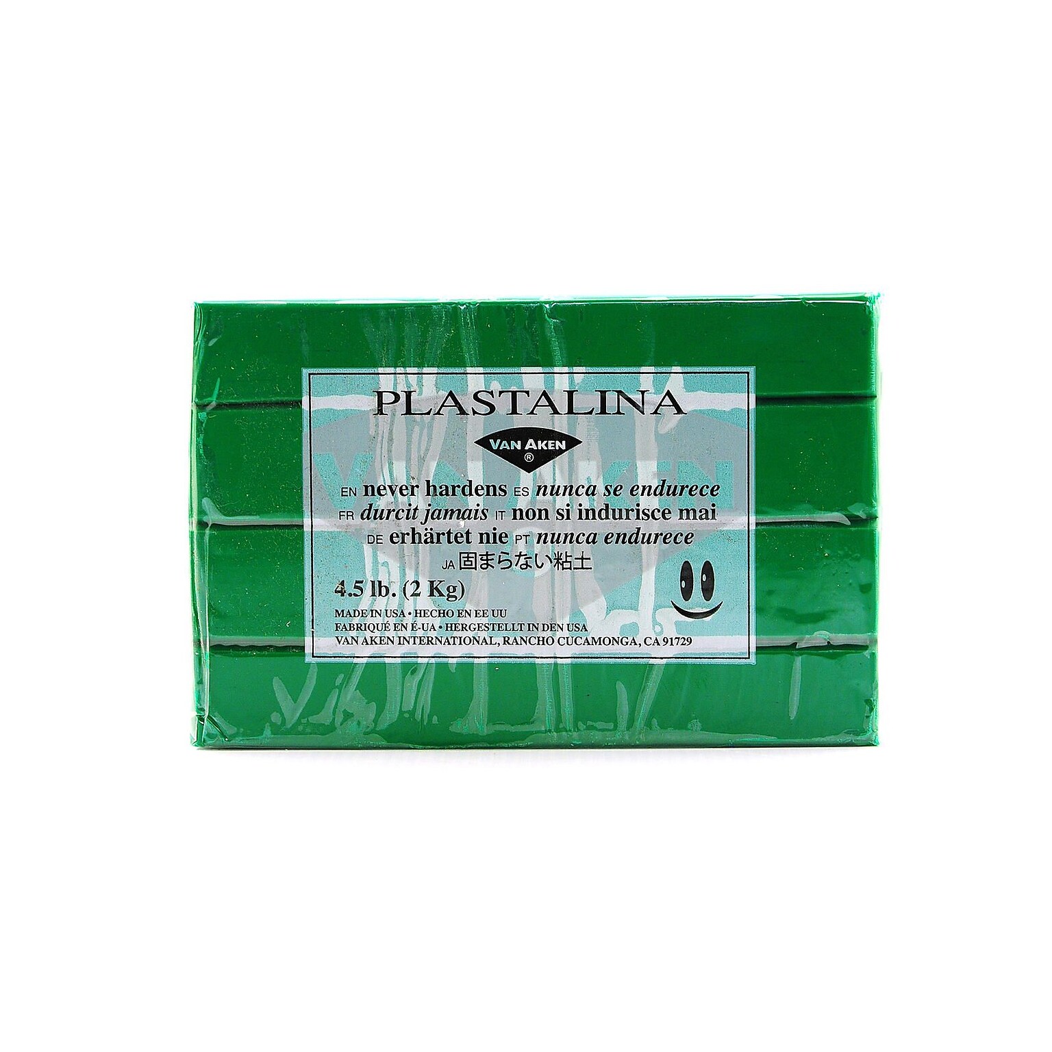 Van Aken Plastalina Modeling Clay Green 4 1/2 Lb. Bar  (10508)