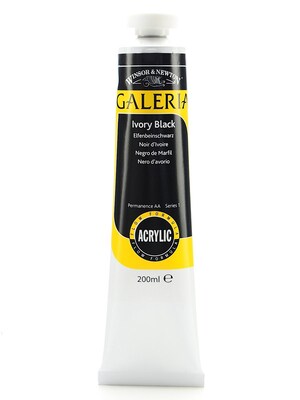 Winsor  And  Newton Galeria Flow Formula Acrylic Colours Ivory Black 200 Ml 331 [Pack Of 2] (2PK-2136331)