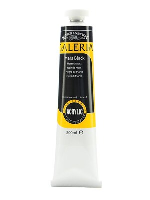 Winsor  And  Newton Galeria Flow Formula Acrylic Colours Mars Black 200 Ml 386 [Pack Of 2] (2PK-2136386)