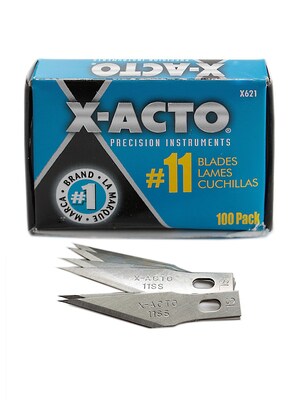 X-Acto No. 11 Stainless Steel Classic Blades Bulk Pack Of 100 (X621)