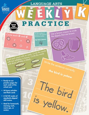 Carson Dellosa Language Arts Workbook, Grade K
