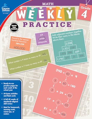 Carson Dellosa Math Workbook, Grade 4