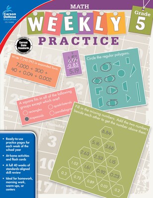 Carson Dellosa Math Workbook, Grade 5