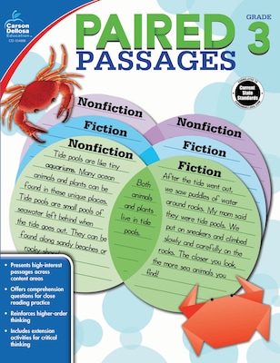 Carson-Dellosa Paired Passages Workbook, Grade 3