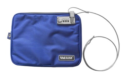 Vaultz Locking Pool Pouch with Tether, Medium, Blue (VZ00724)