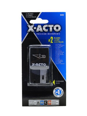 X-Acto No. 2 Large, Fine Point Blades Dispenser Of 15 [Pack Of 3] (3PK-X402)