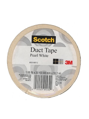 Scotch Colored Duct Tape Pearl White 1.88 In. X 20 Yd. Roll, 6/Pack, (6PK-920-WHT-C)